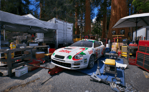 La Toyota Celica (mais où est la Lancia Stratos ?) aux couleurs de Sega Rally a été admirablement bien refaite et sublimée dans cet Over Jump Rally.