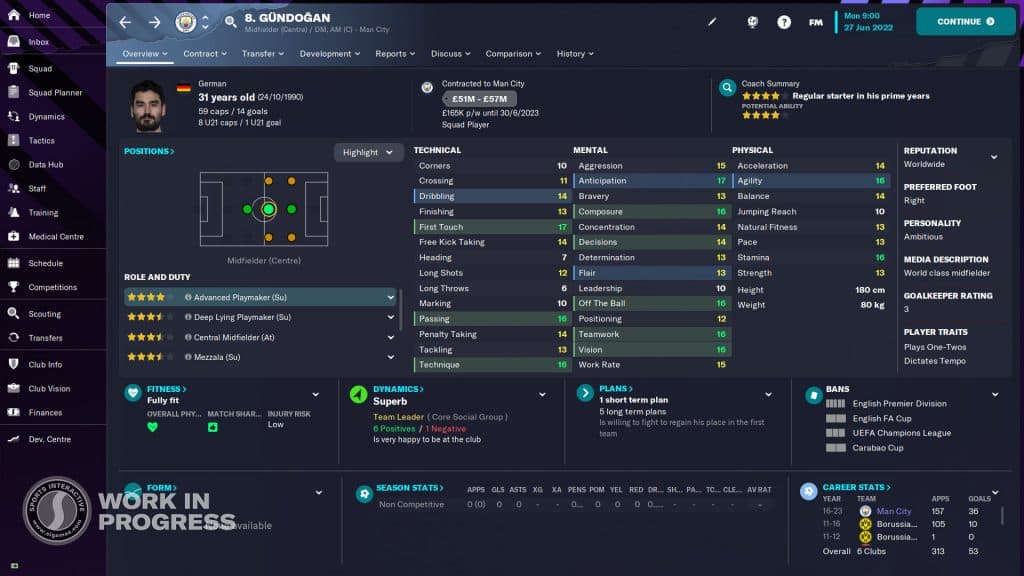 Ilkay_Gundogan_Player_Profile_WIP Football Manager 2023 PlayStation 5 PS5