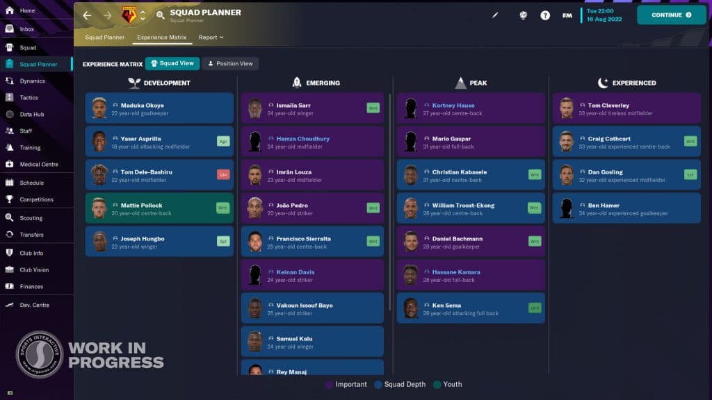 Watford_Experience_Matrix_WIP Football Manager 2023 PlayStation 5 PS5