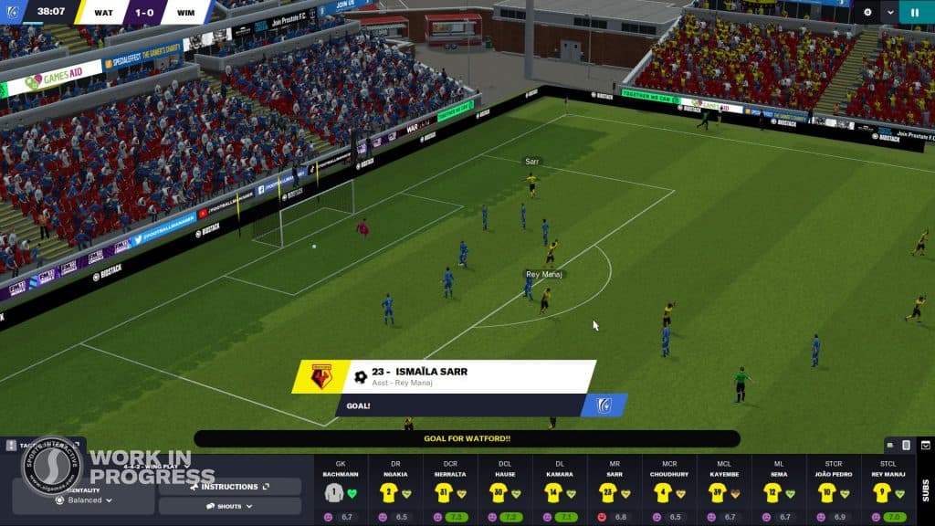 Watford_Match_WIP Football Manager 2023 PlayStation 5 PS5