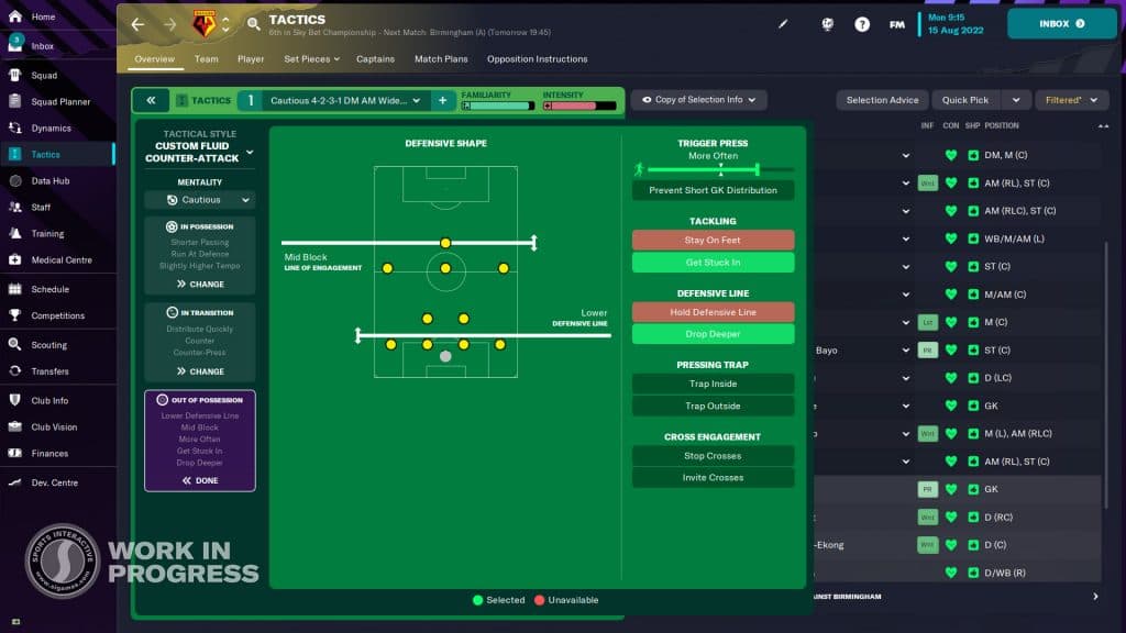 Watford_Tactical_Instructions_WIP Football Manager 2023 PlayStation 5 PS5