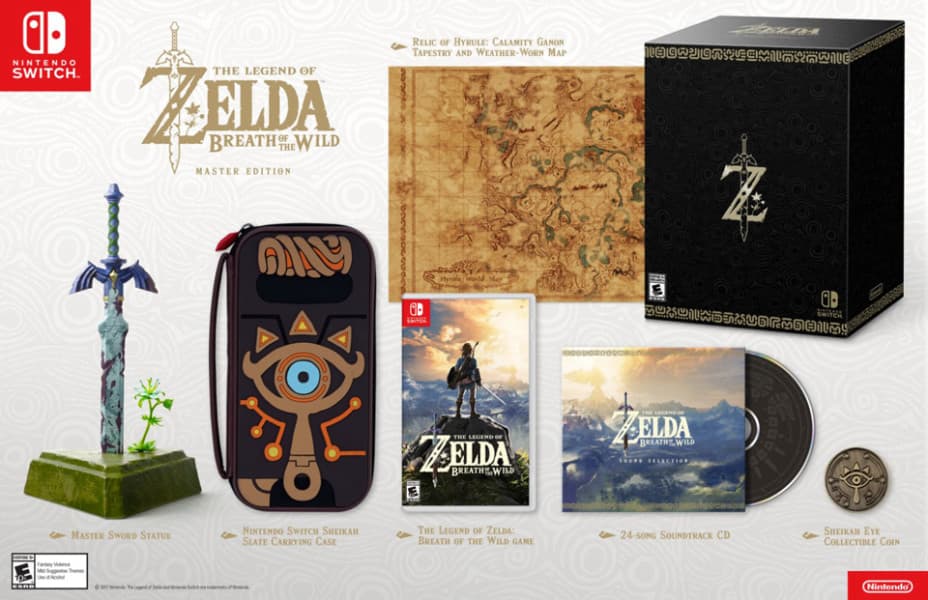 The Legend of Zelda Breath of the Wild Master, Edition, Version USA. Nintendo Switch