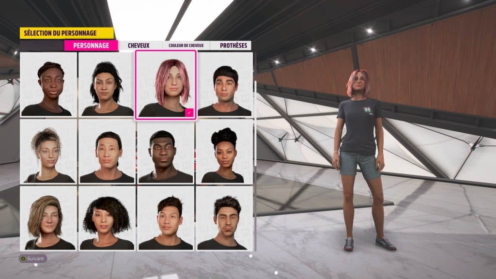 Forza Horizon 5 - handicap - prothèse de jambe droite. Personnalisation du personnage - de son type de prothèse - jambe, bras, auditive ...