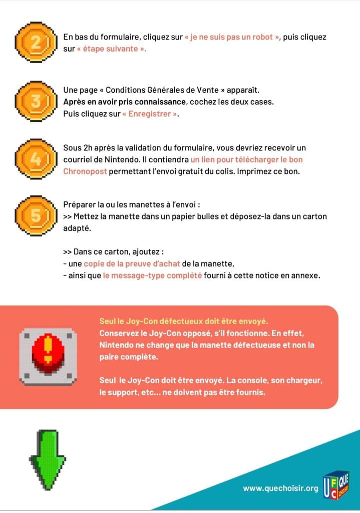 Guide Comment faire réparer sa manette Nintendo Switch gratuitement - TestMoiJeuxVideo.Fr - UFC Que Choisir - Nintendo 03