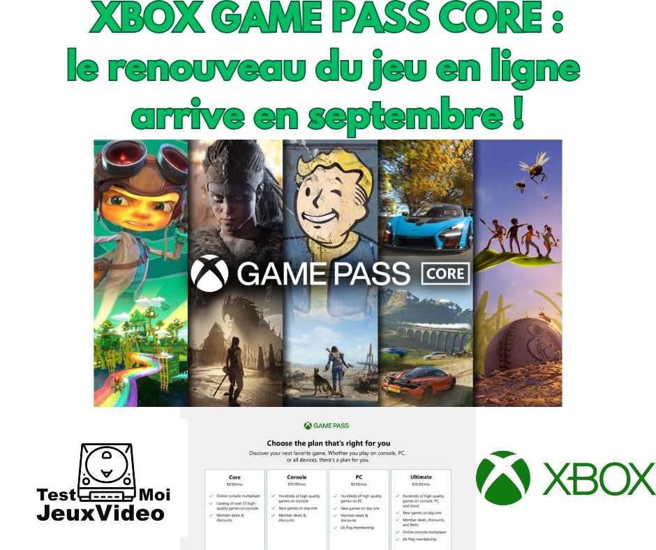 Xbox Game Pass Core : septembre, renouveau du jeu online !