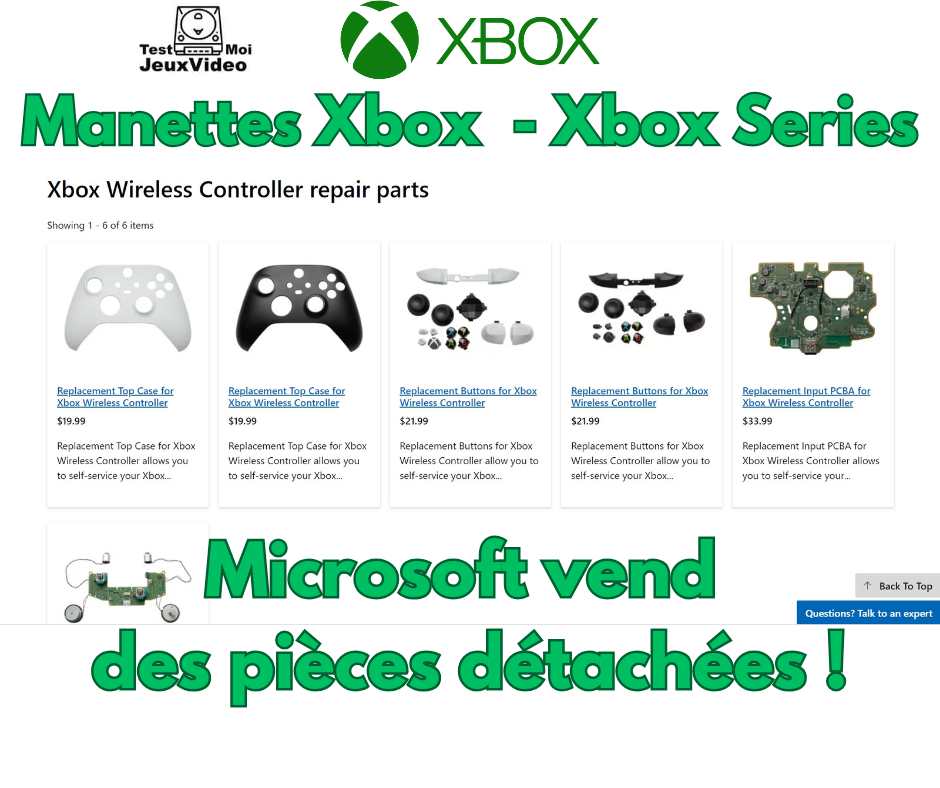 Manettes Xbox Series : Microsoft vend des pièces détachées !