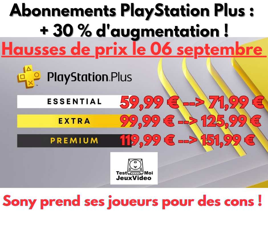 PlayStation Plus +30% Sony prend ses joueurs pour des cons !