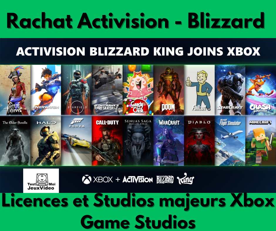 Rachat Activision Blizzard : licences / studios majeurs Xbox