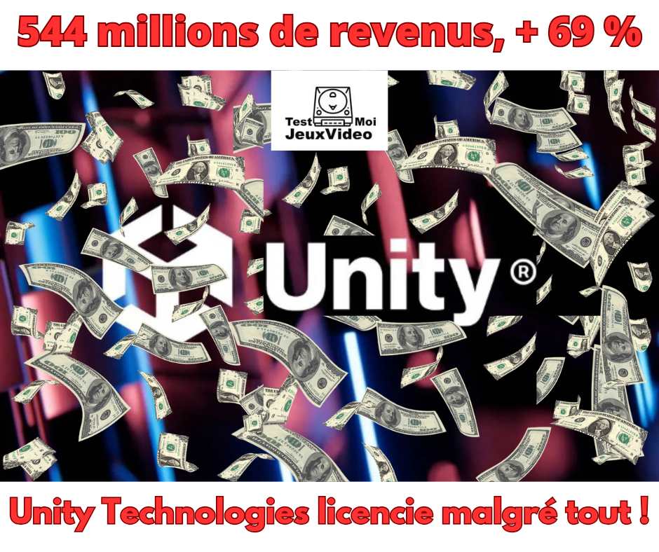 Revenus 544 millions, + 69 % : Unity Technologies licencie !