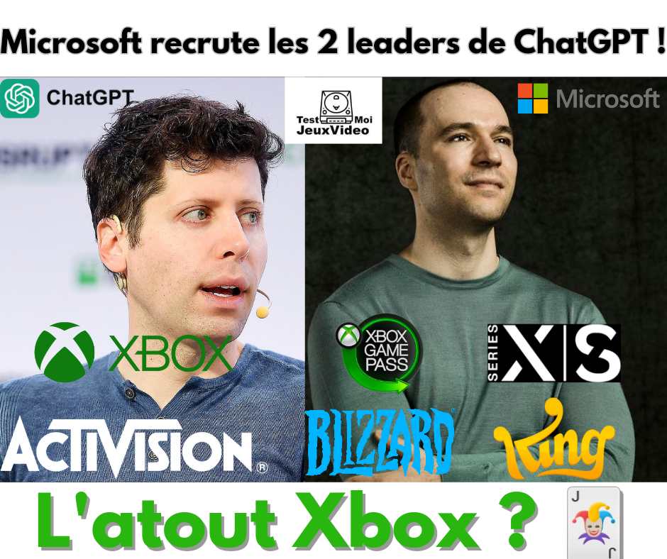 Microsoft recrute les 2 leaders de ChatGPT ! L’atout Xbox ?