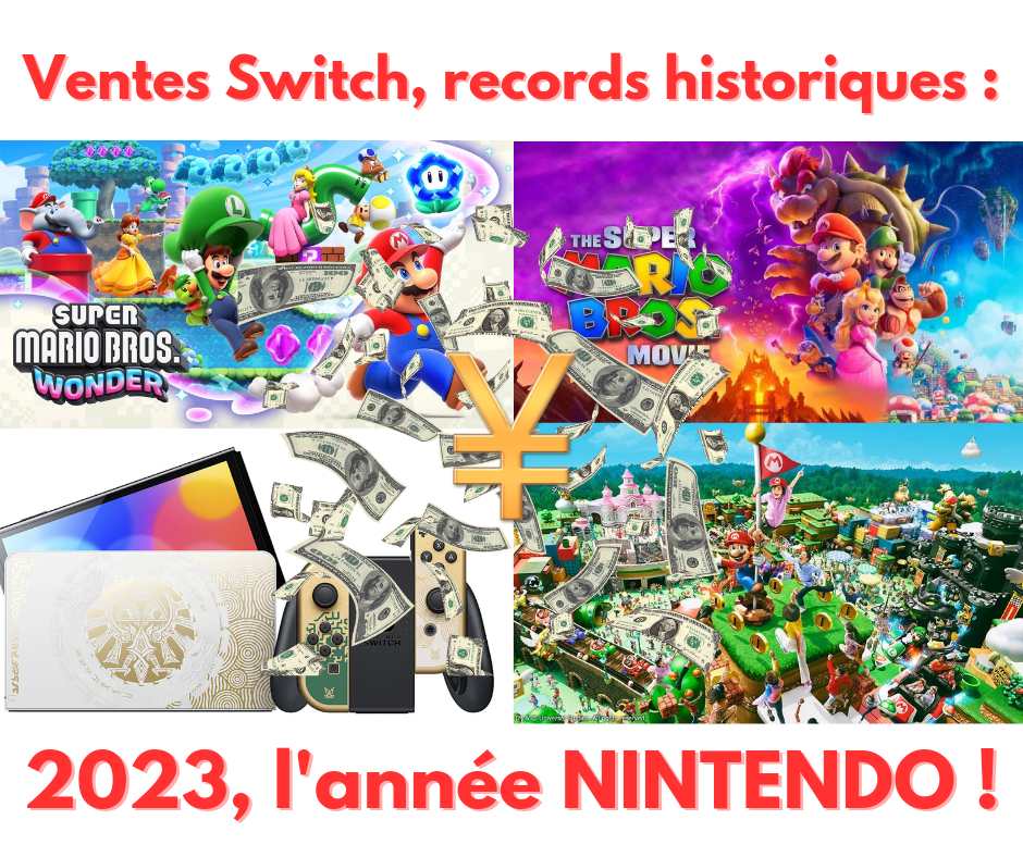 Ventes Switch, records historiques : 2023, année Nintendo !