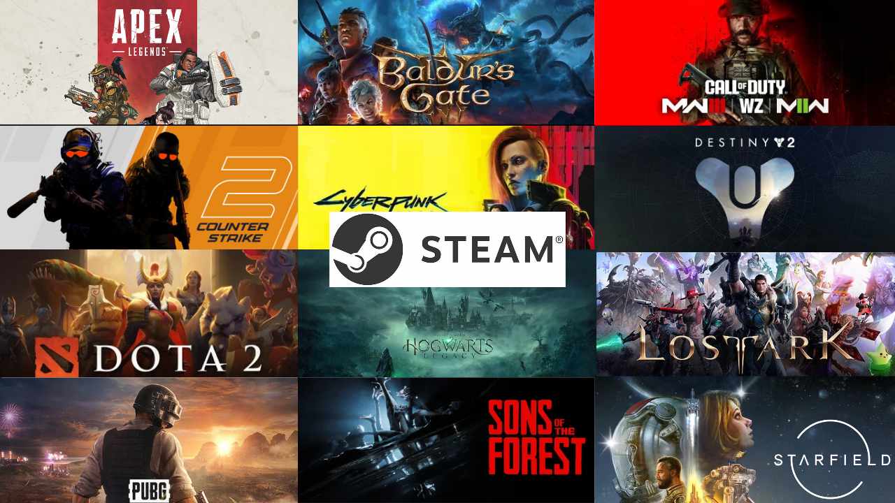 Le TOP 99 des jeux vidéo les plus joués sur Steam en 2023 !
