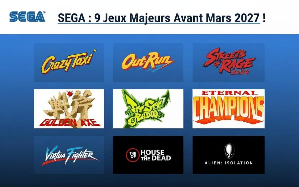 SEGA sortira neuf jeux majeurs avant le 31 mars 2027 !