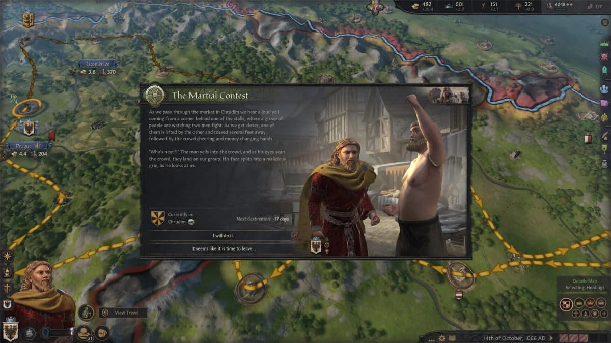 Screenshot from Crusader Kings III: Wandering Nobles