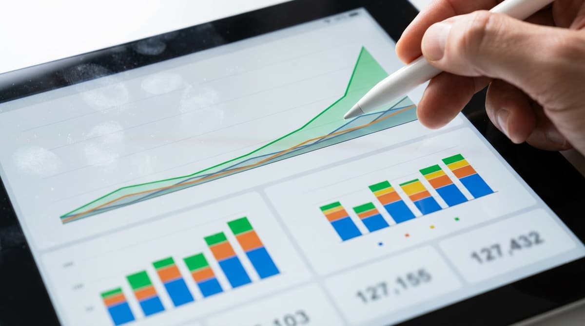 Close-up of a sales metrics dashboard