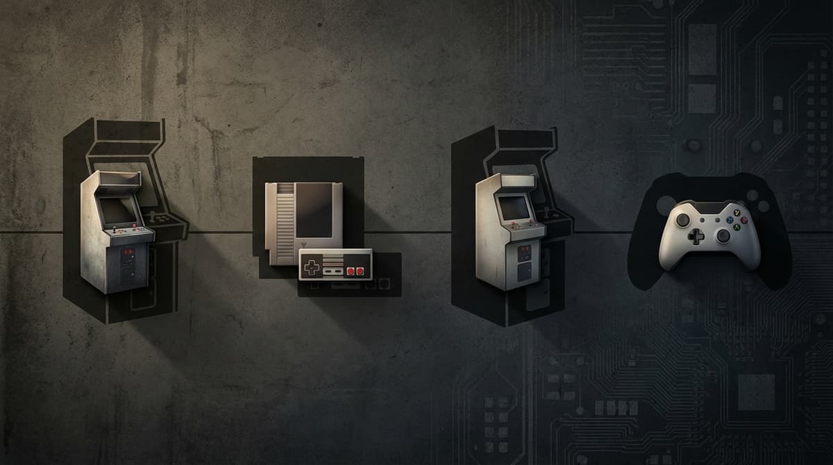 Montage montrant l'évolution des plateformes au cours de la carrière de Kishimoto.