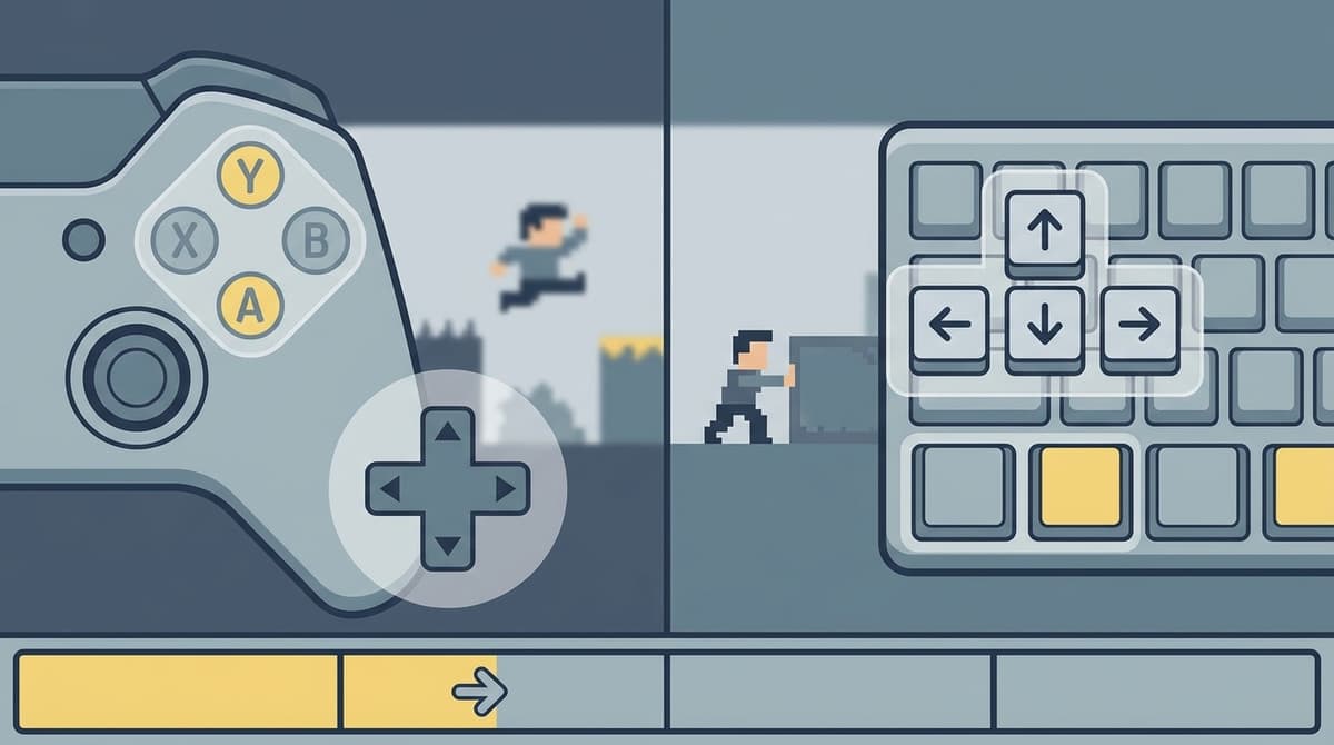 Minigame controls overview using generic input symbols.