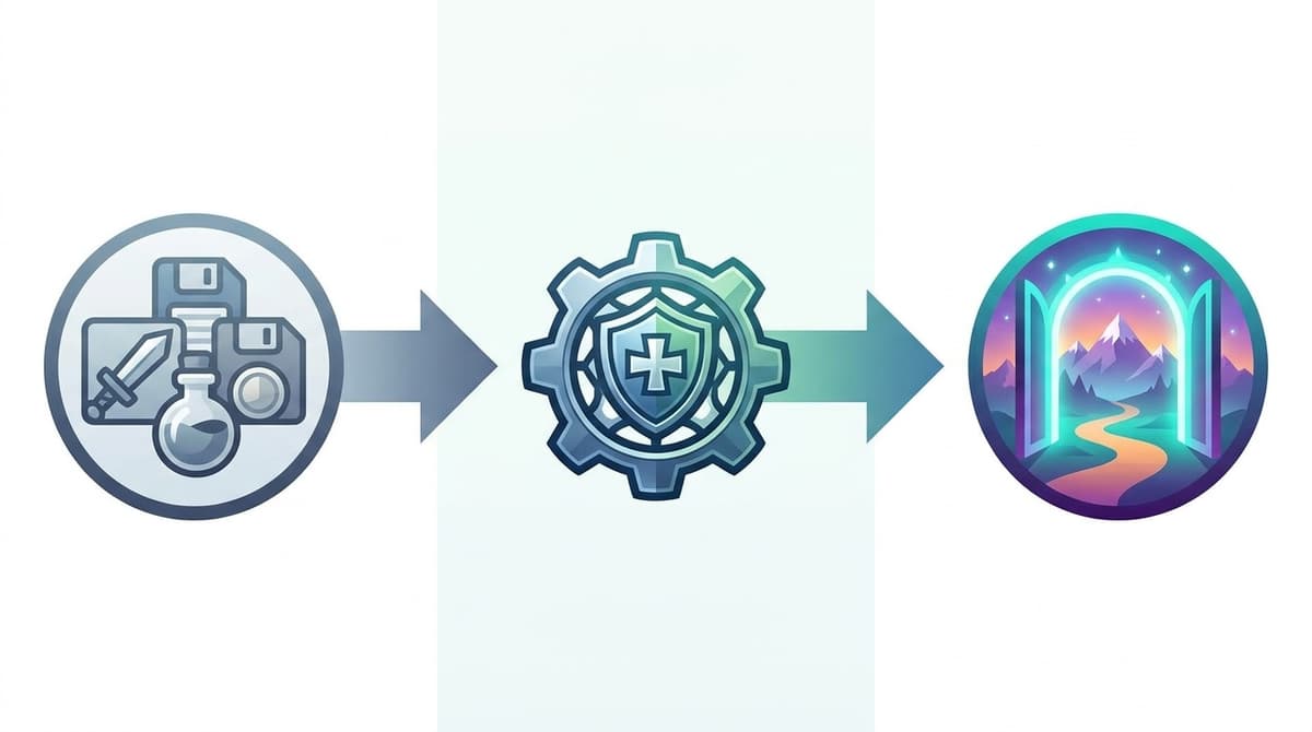 Schéma simplifié du passage à la version 1.0 sans effacer les saves.