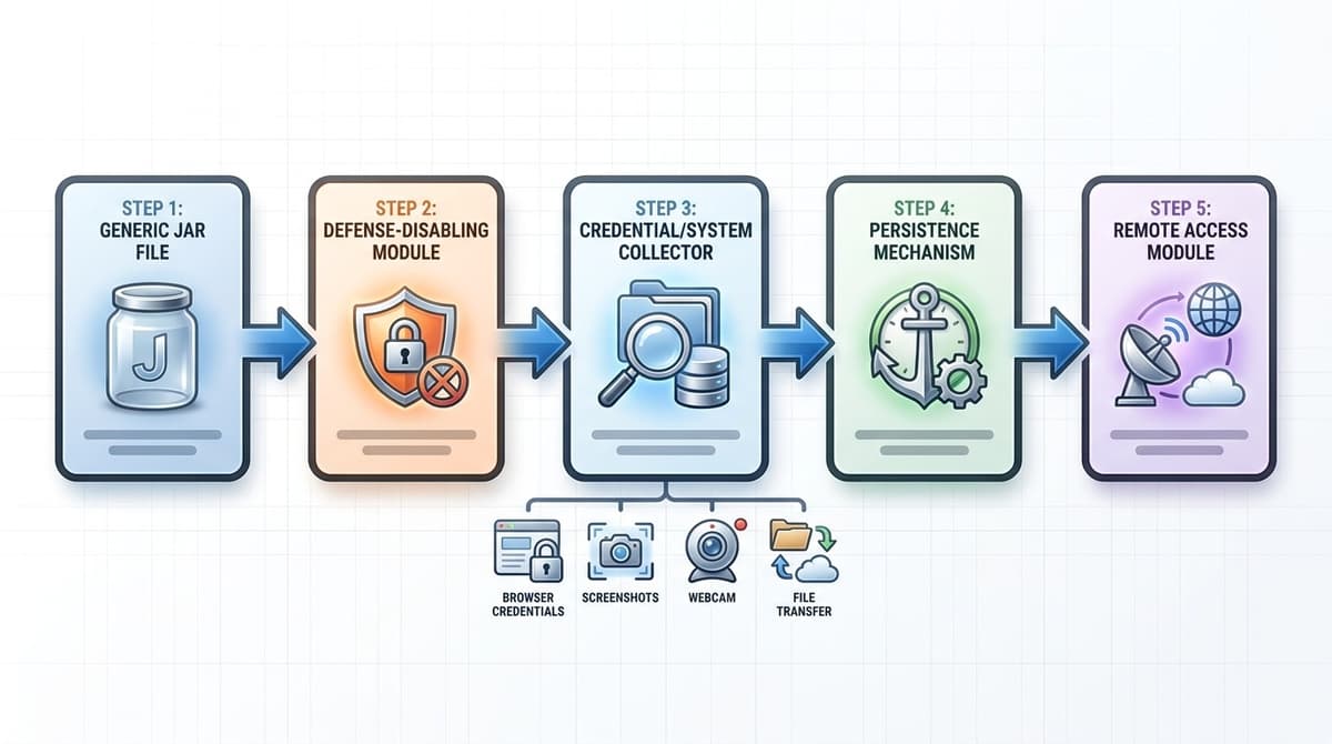 Schéma en étapes de l’installer chain et des modules fonctionnels