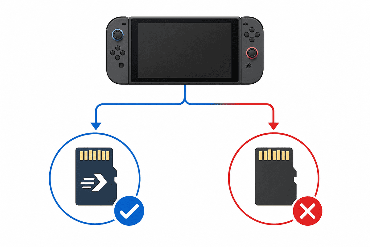Compatibility flow diagram for Switch 2 storage