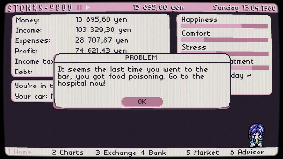 Screenshot from Stonks-9800: Stock Market Simulator
