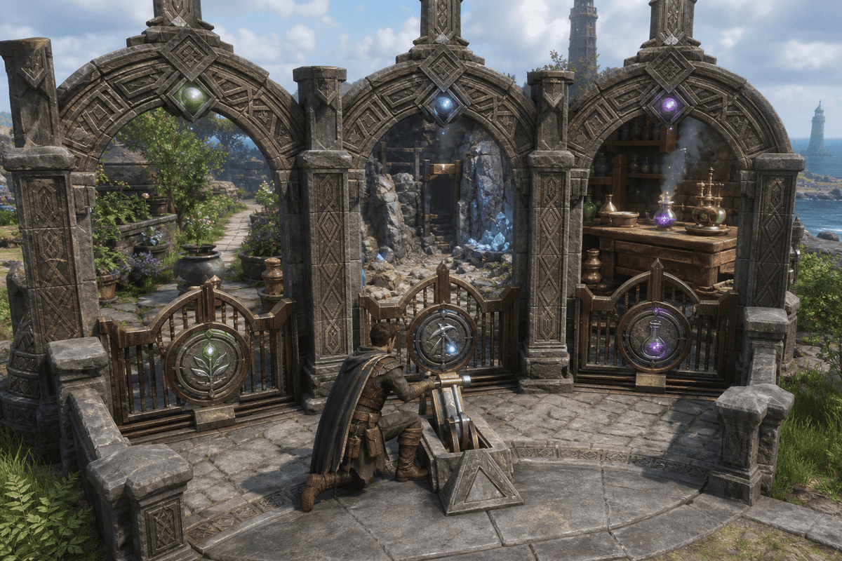Skilling gates controlling access to different training areas