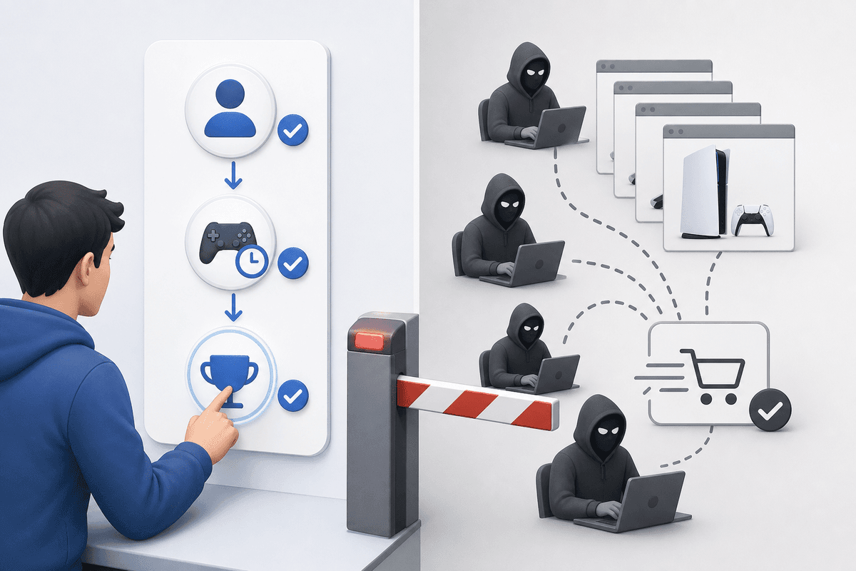 Verification gate preventing scalper/bot purchases.