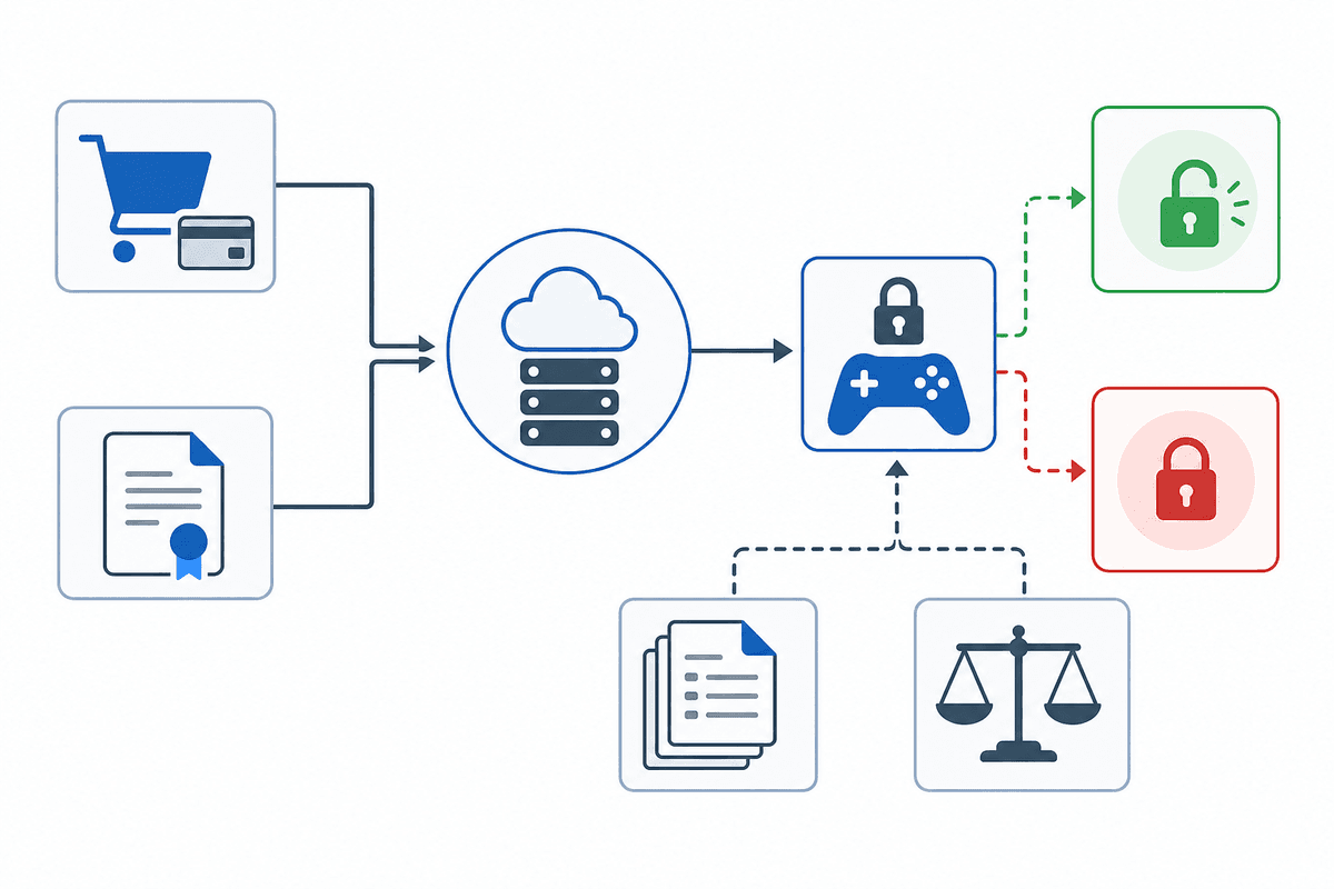 How digital purchases function as licenses/entitlements rather than perpetual ownership