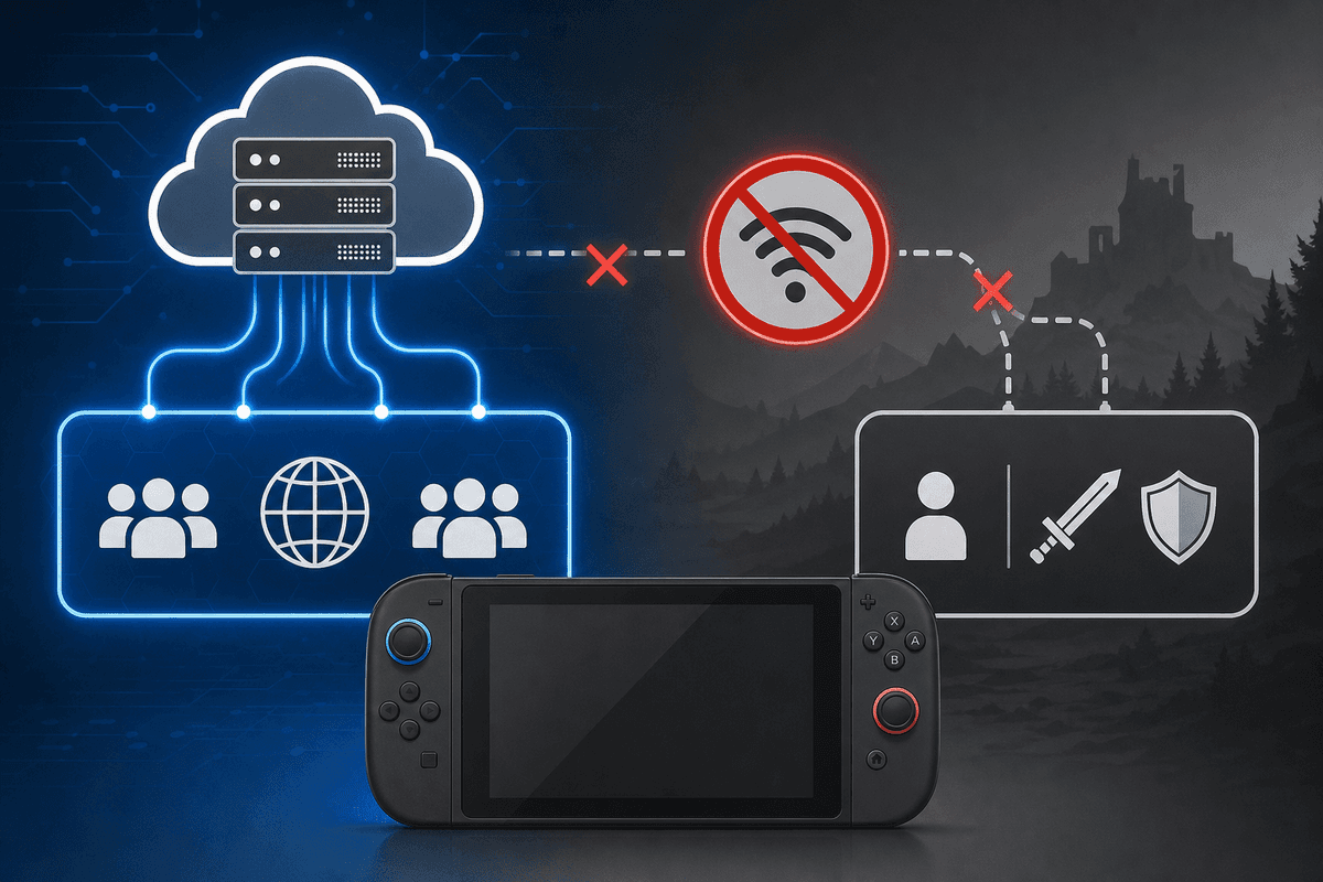 Visual explaining online modes being removed and connectivity disabled.