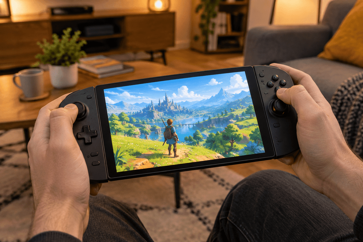 A handheld gaming PC of the type included in Prime Day handheld deals