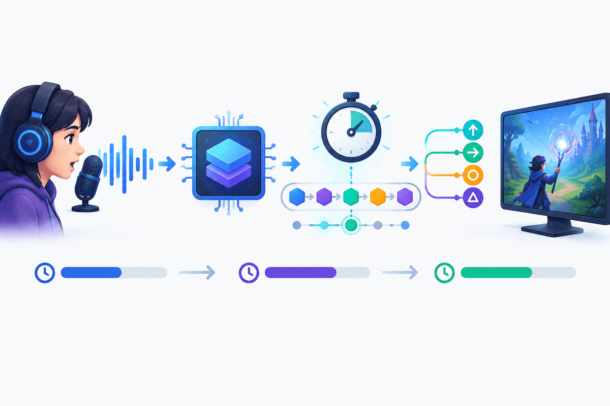 System diagram of local speech recognition and spell timing synchronization.